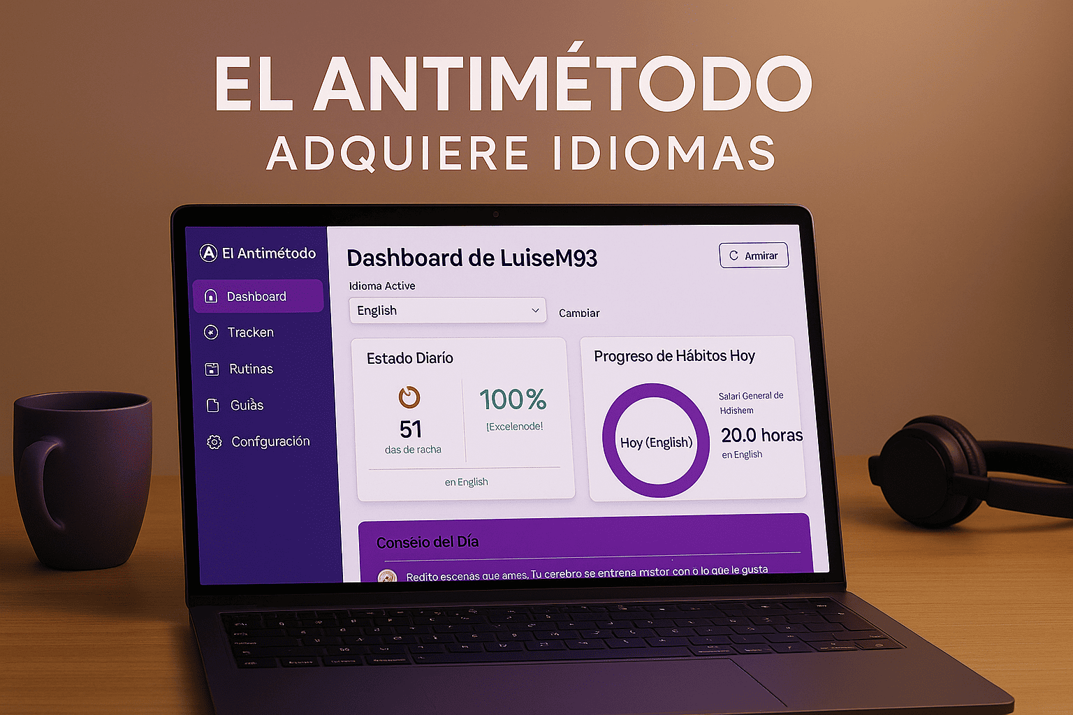 Vista previa de la app El Antimétodo Tracker